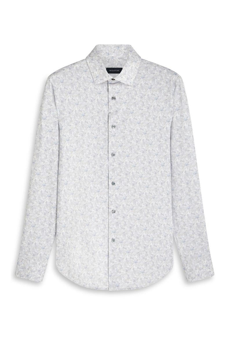 James OoohCotton® Geometric Print Button-Up Shirt, Alternate, color, PLATINUM