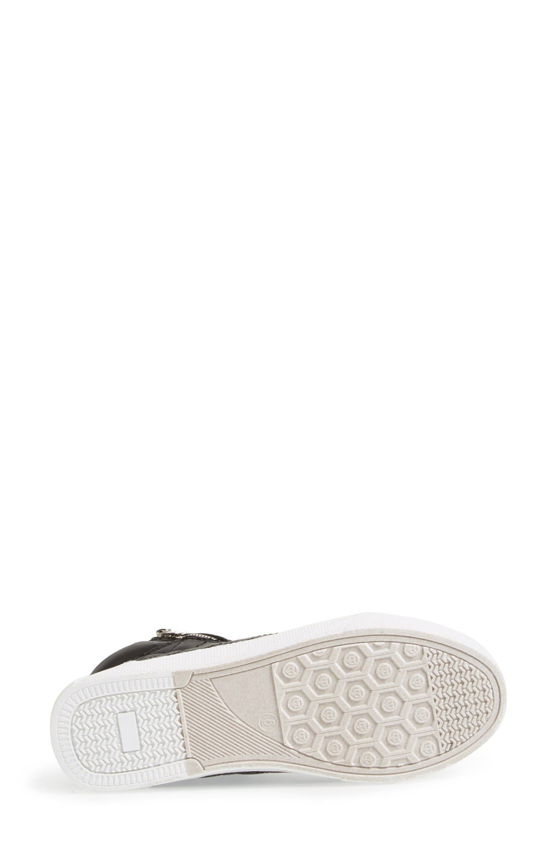 'Decaf' Quilted High Top Sneaker, Alternate, color, BLACK