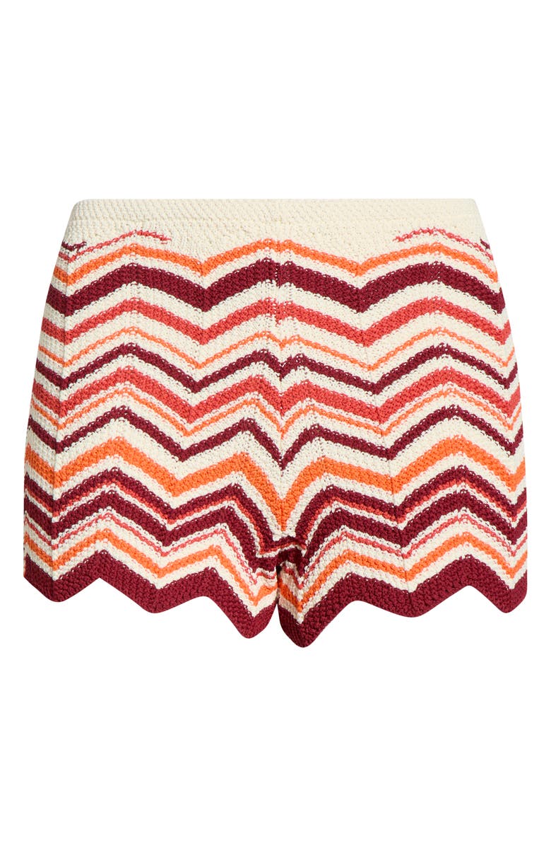 Kulani Kinis Chevron Knit Cover-Up Microshorts, Alternate, color, Toffee Twist