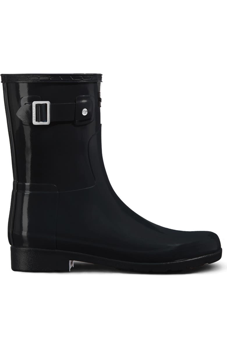 Hunter Refined Short Gloss Rain Boot, Alternate, color,