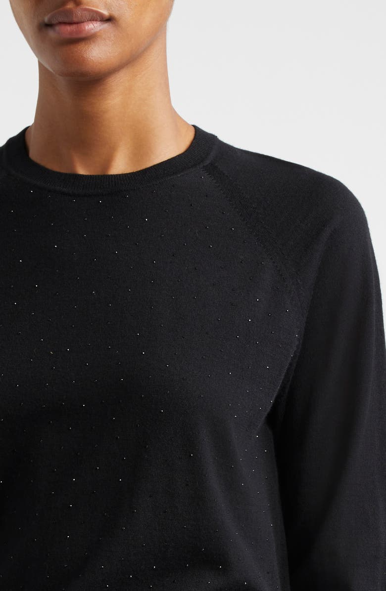 Emporio Armani Rhinestone Lightweight Wool Sweater, Alternate, color, 