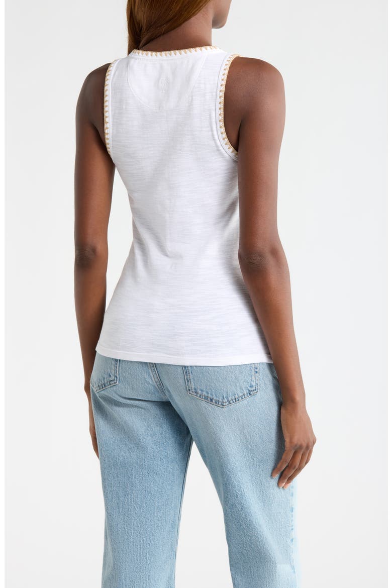 Ashby Isles Embroidered Slubbed Cotton Tank, Alternate, color, WHITE