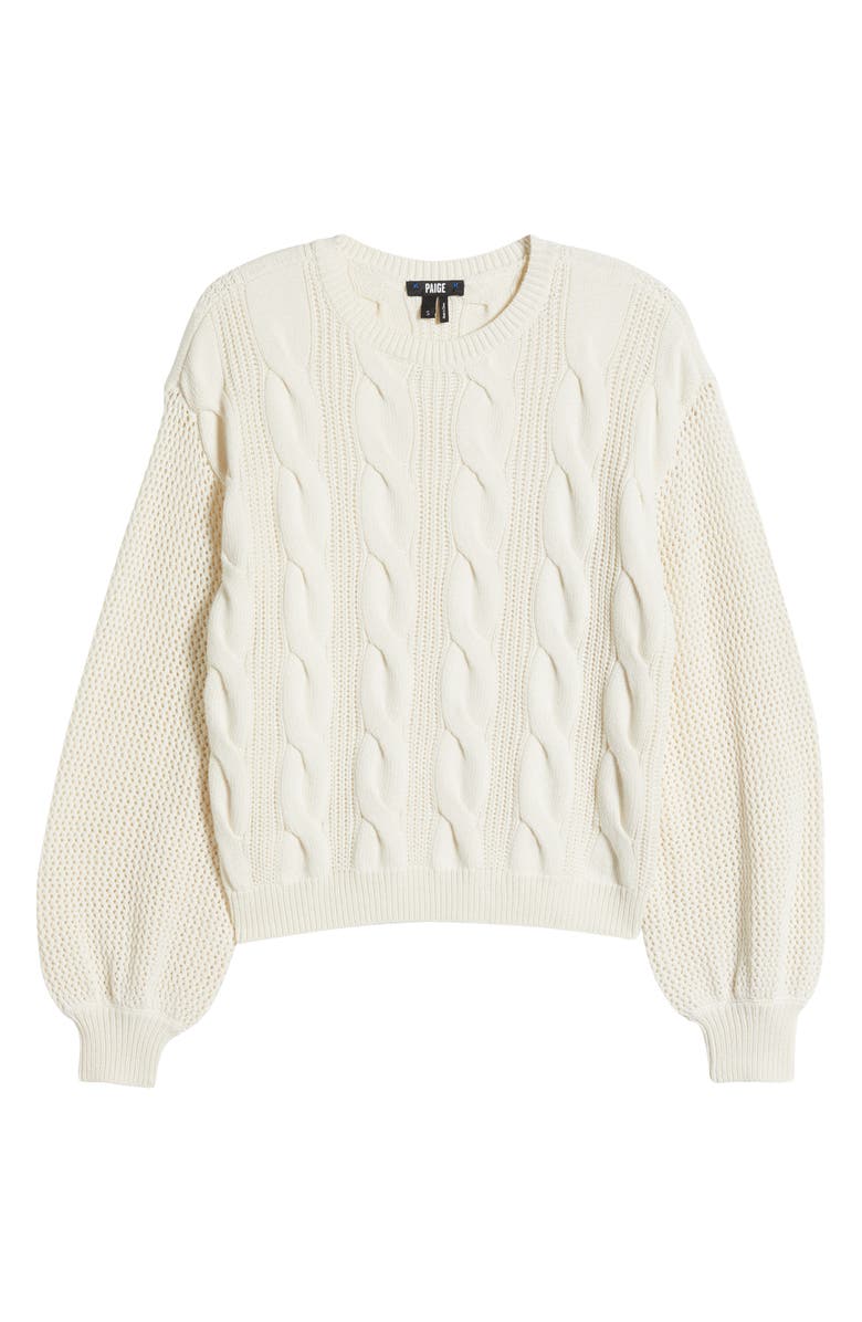 PAIGE Osanne Cable Stitch Sweater, Alternate, color, Ivory