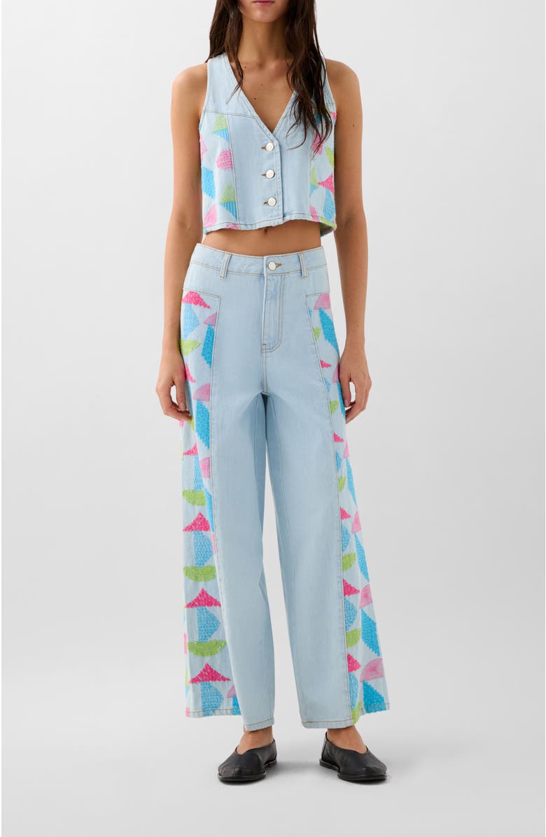 Scalpers Culotte Embside Denim Pant, Alternate, color, Lightblue