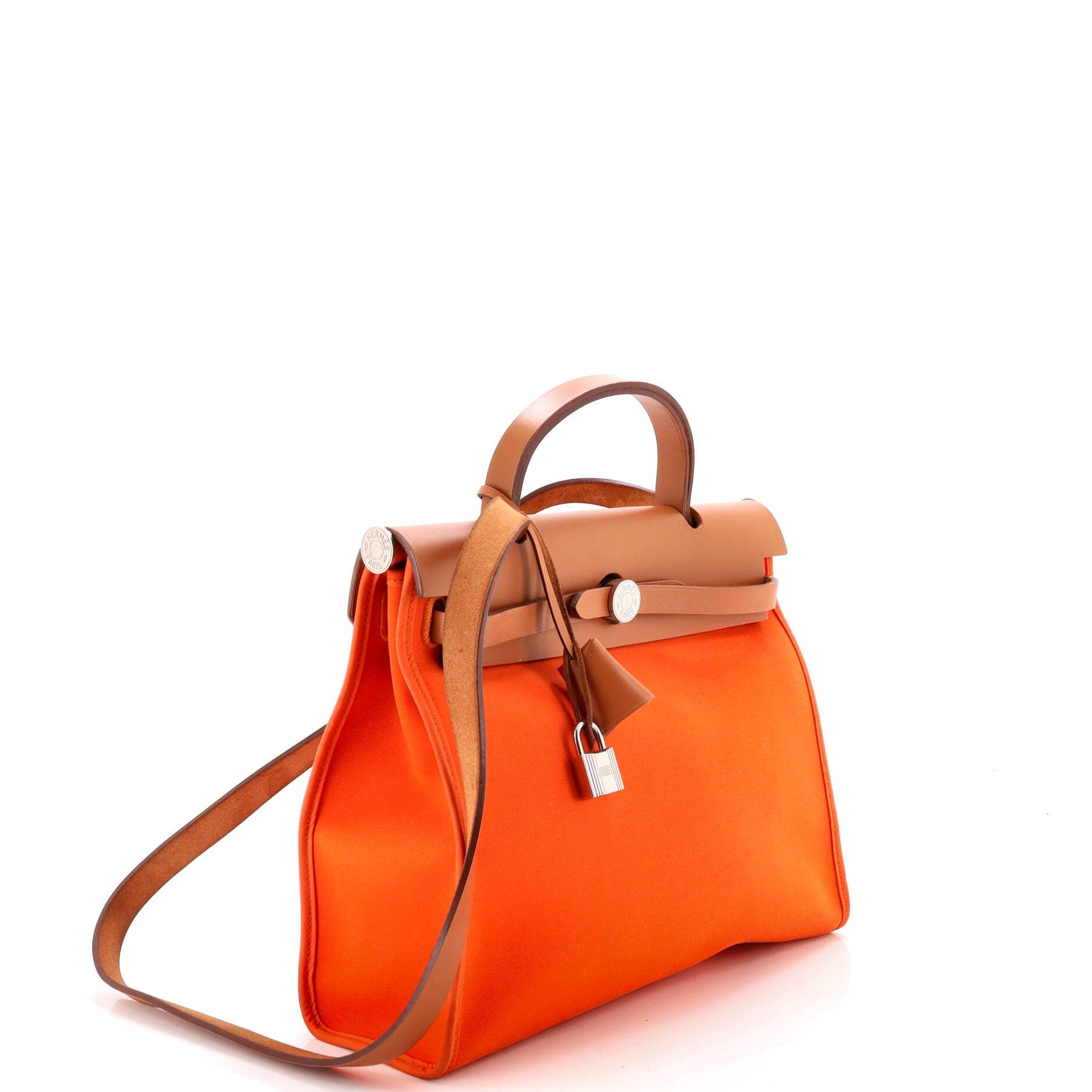 Herbag Zip Leather and Toile 31, Alternate, color, Orange