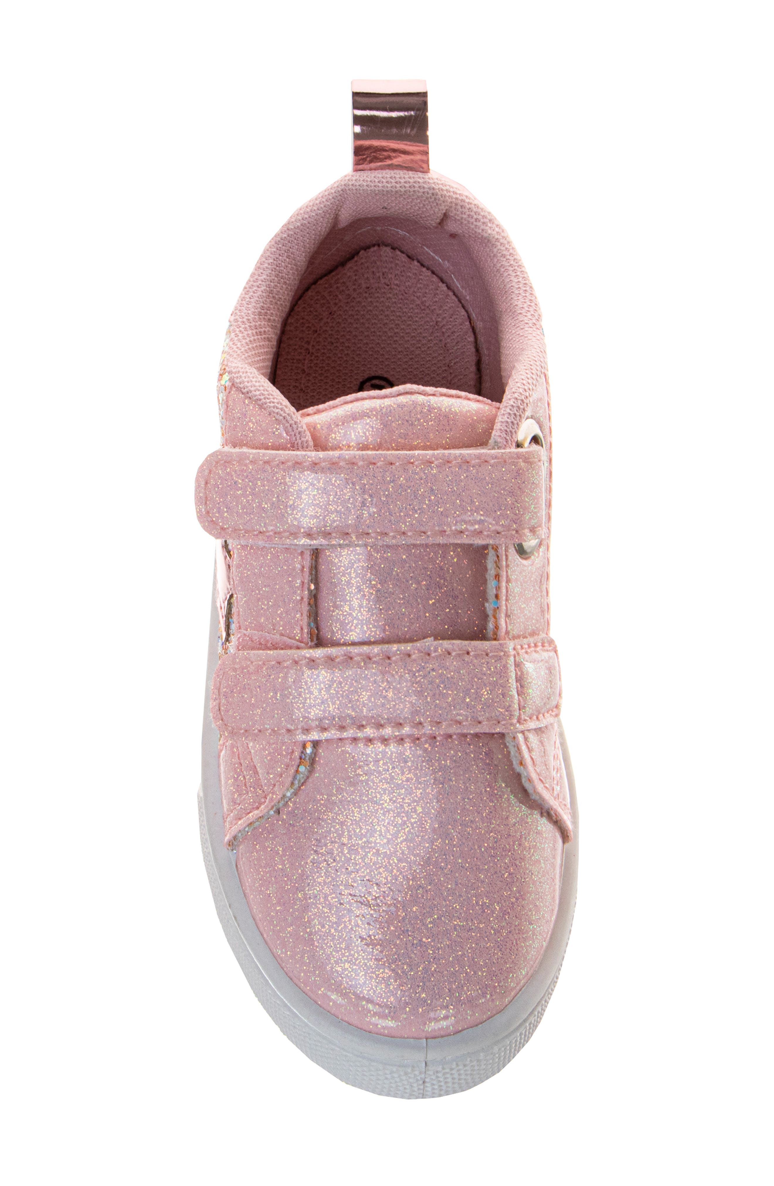 Kids' Glitter Star Low Top Sneaker, Alternate, color, PINK GLITTER