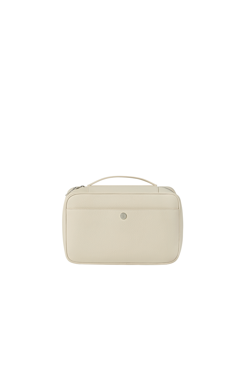 Fine grain calfskin travel beauty case, Alternate, color, White