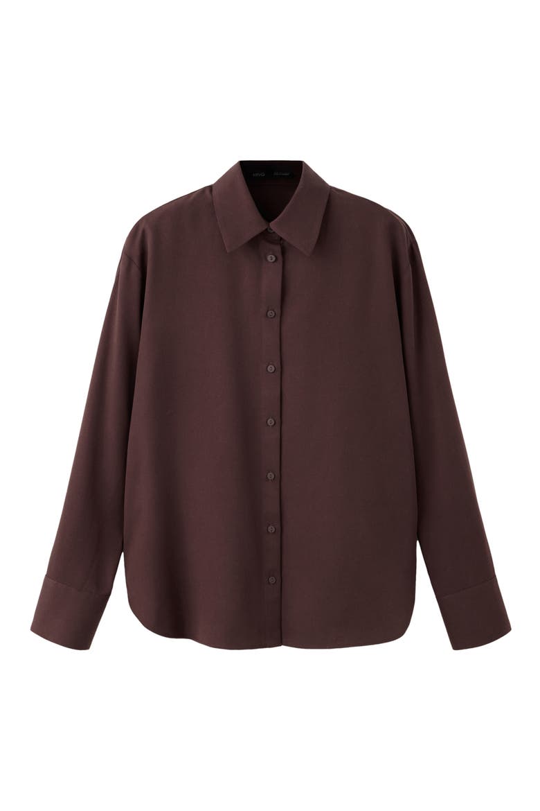 Lyocell Button-Up Shirt, Main, color, BROWN