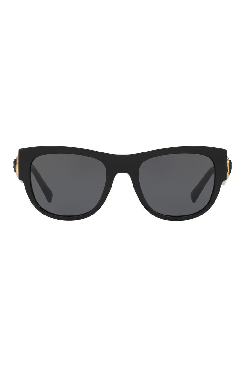55mm Square Sunglasses, Main, color, BLACK