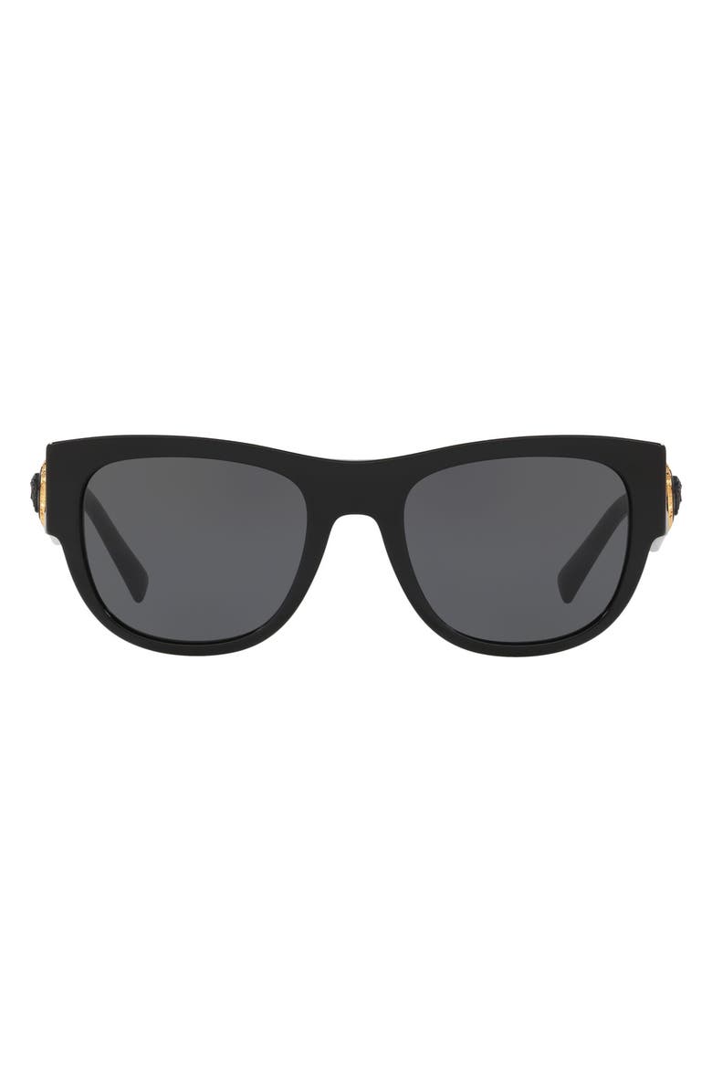 Versace 55mm Square Sunglasses, Main, color, Black