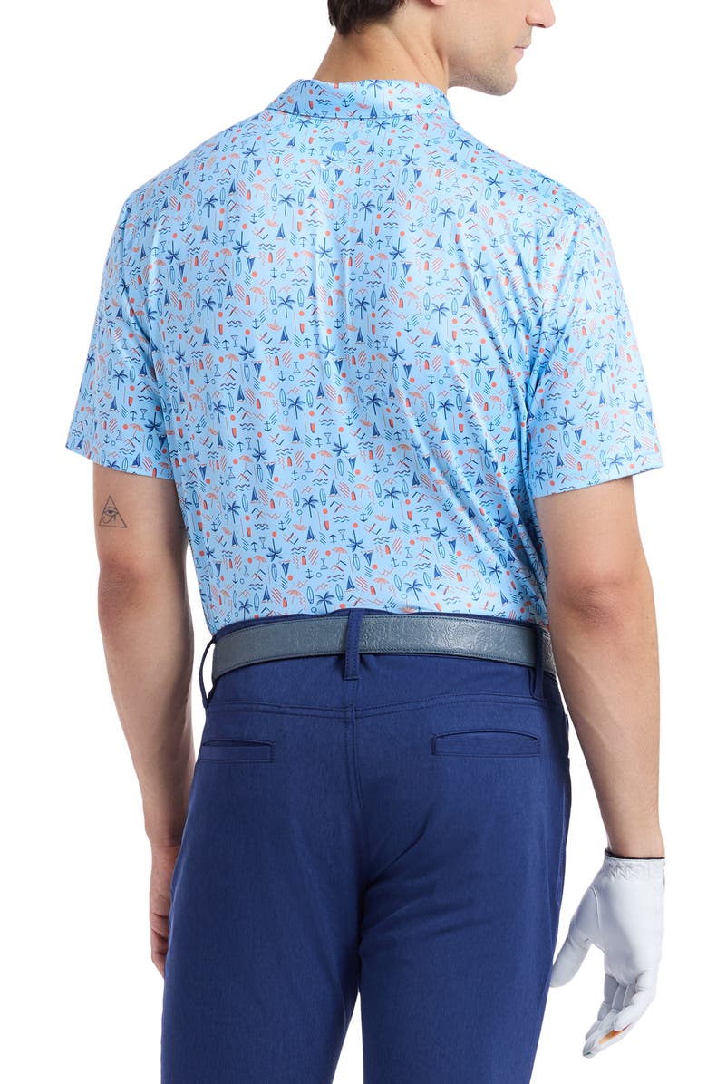 Robert Graham Coastal Vibes Knit Polo, Alternate, color, Light Blue