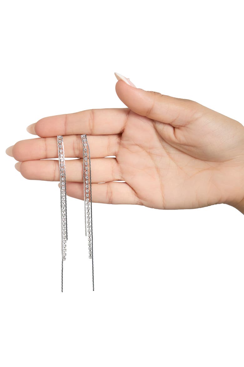Chain Fringe Drop Earrings, Alternate, color, Silver