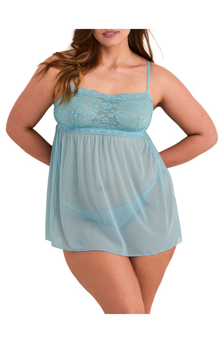 Adore Me Collie Babydoll Lingerie, Main, color, Medium Blue
