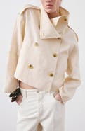 MANGO Funnel Neck Linen Jacket