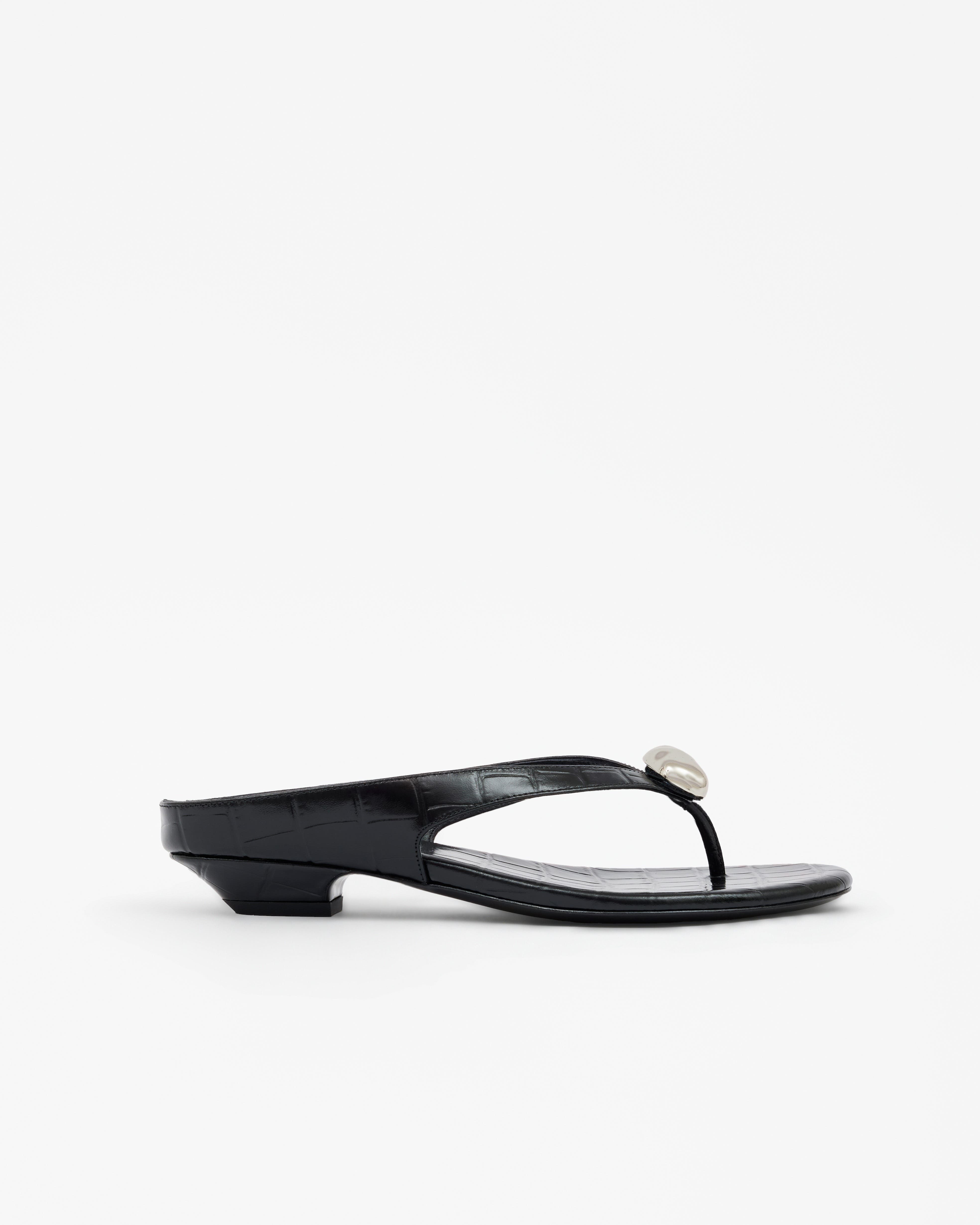 MI/MAI Cristo Croc Jewel Flat Sandals, Main, color, Black