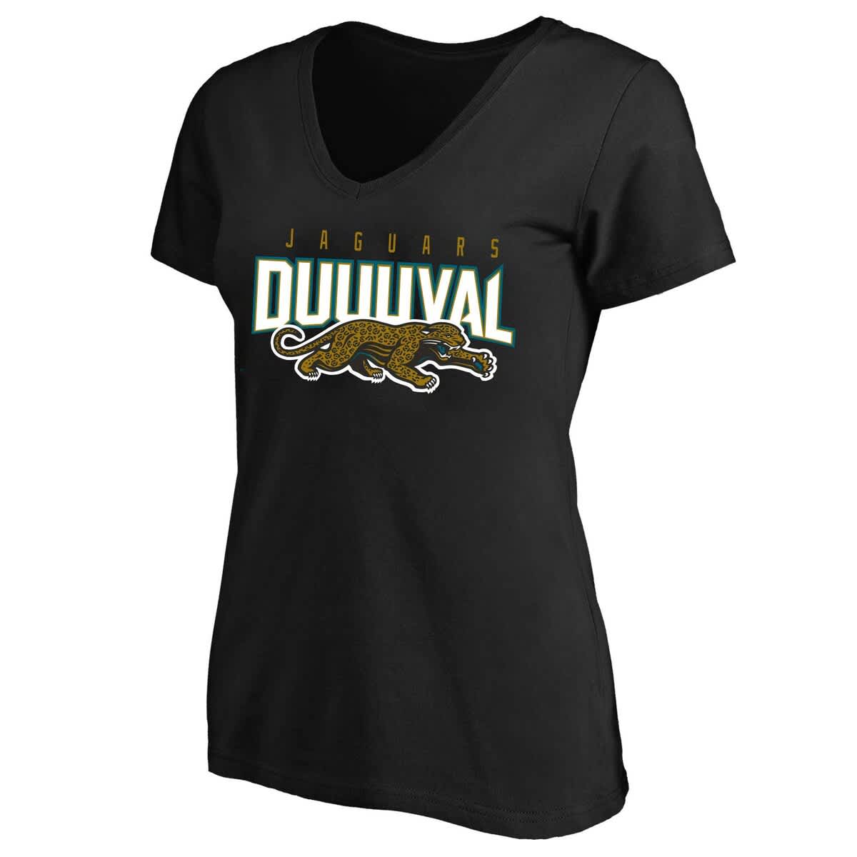 Mitchell & Ness Black Jacksonville Jaguars Plus Size Retro Duval V-neck T-shirt