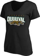Mitchell & Ness Women's Mitchell & Ness Black Jacksonville Jaguars Plus Size Retro Duval V-Neck T-Shirt