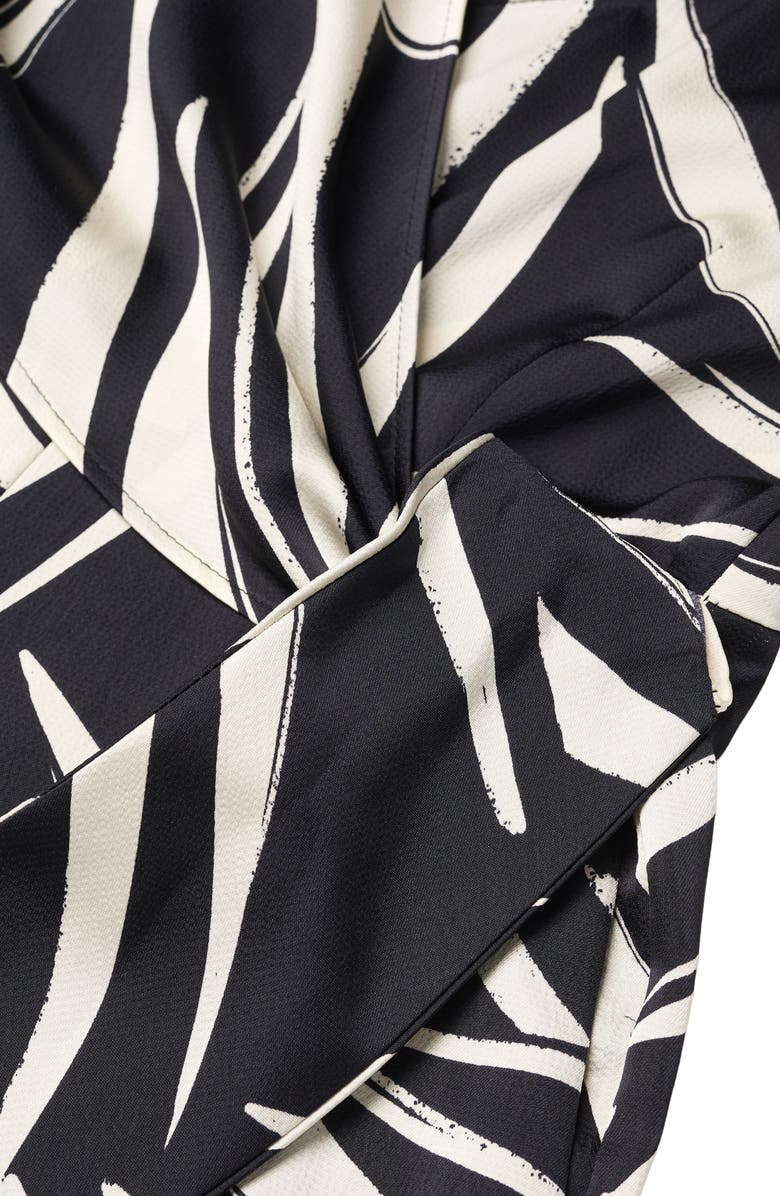 MANGO Abstract Print Long Sleeve Wrap Jumpsuit, Alternate, color, 