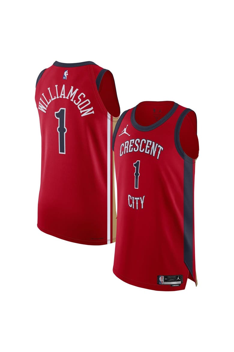 Men's Jordan Brand Zion Williamson Red New Orleans Pelicans Authentic Jersey - Statement Edition, Alternate, color, Red