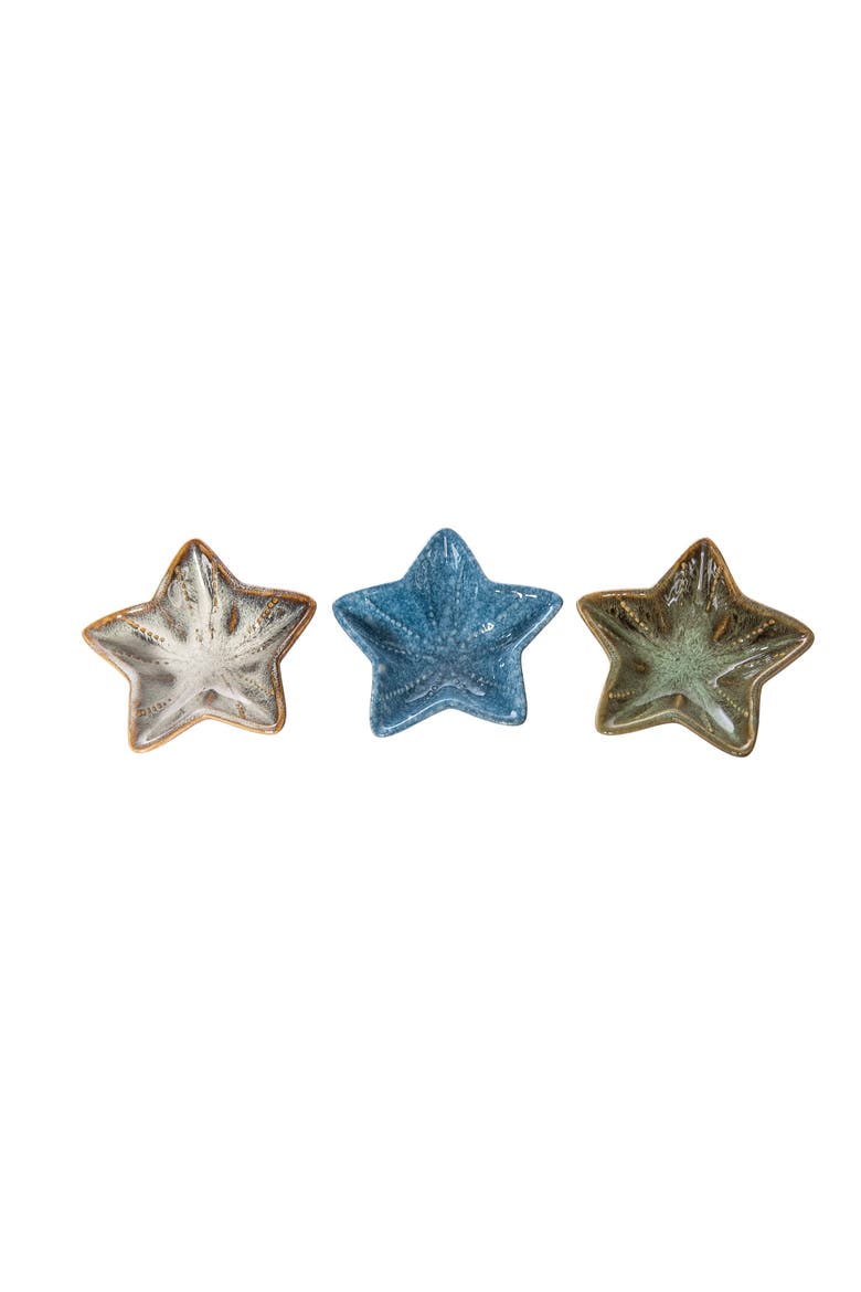 Sea Star Accent Dish Plates Set of 3, Main, color, Blue