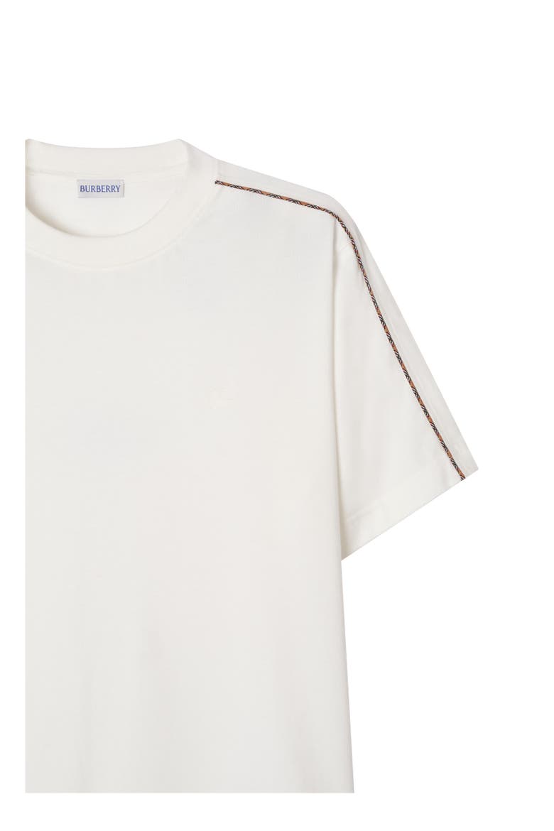 Check Piping Cotton T-shirt, Alternate, color, Chalk white