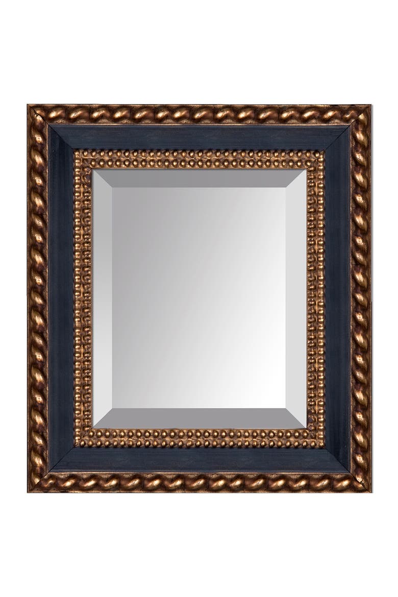 Verona Black and Gold Braid Framed Mirror - 8"x10", Main, color, MULTI