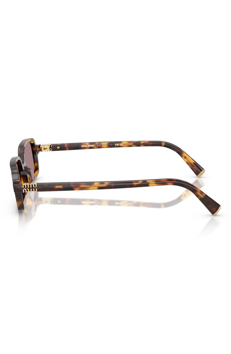 Miu Miu 52mm Rectangular Sunglasses, Alternate, color, Brown Havana