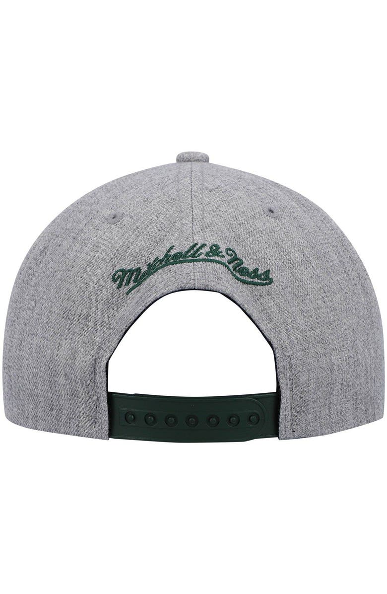 Mitchell & Ness Men's Mitchell & Ness Heathered Gray Milwaukee Bucks 2.0 Snapback Hat, Alternate, color, 