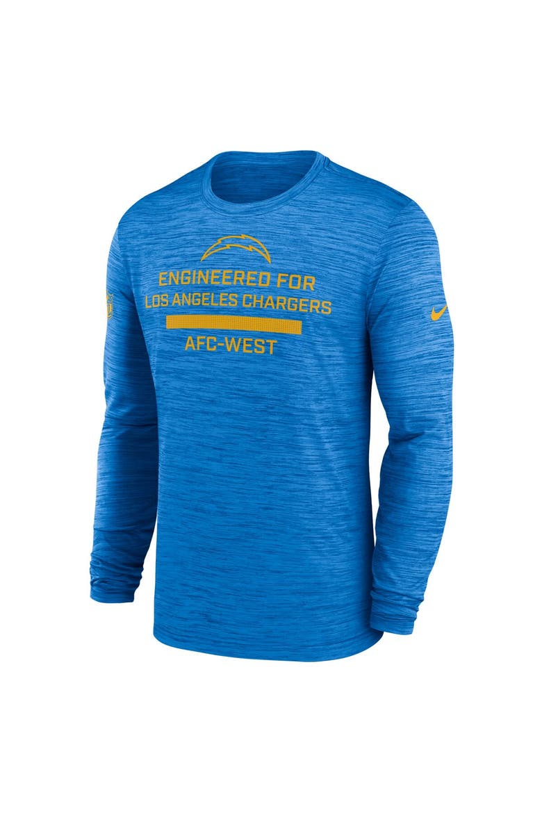 Men's Nike Powder Blue Los Angeles Chargers Sideline Velocity Performance Long Sleeve T-Shirt, Alternate, color, Powder Blue