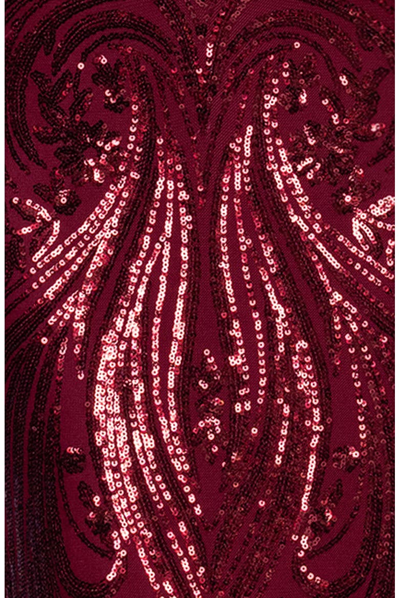Sequin Gown, Alternate, color, WINE