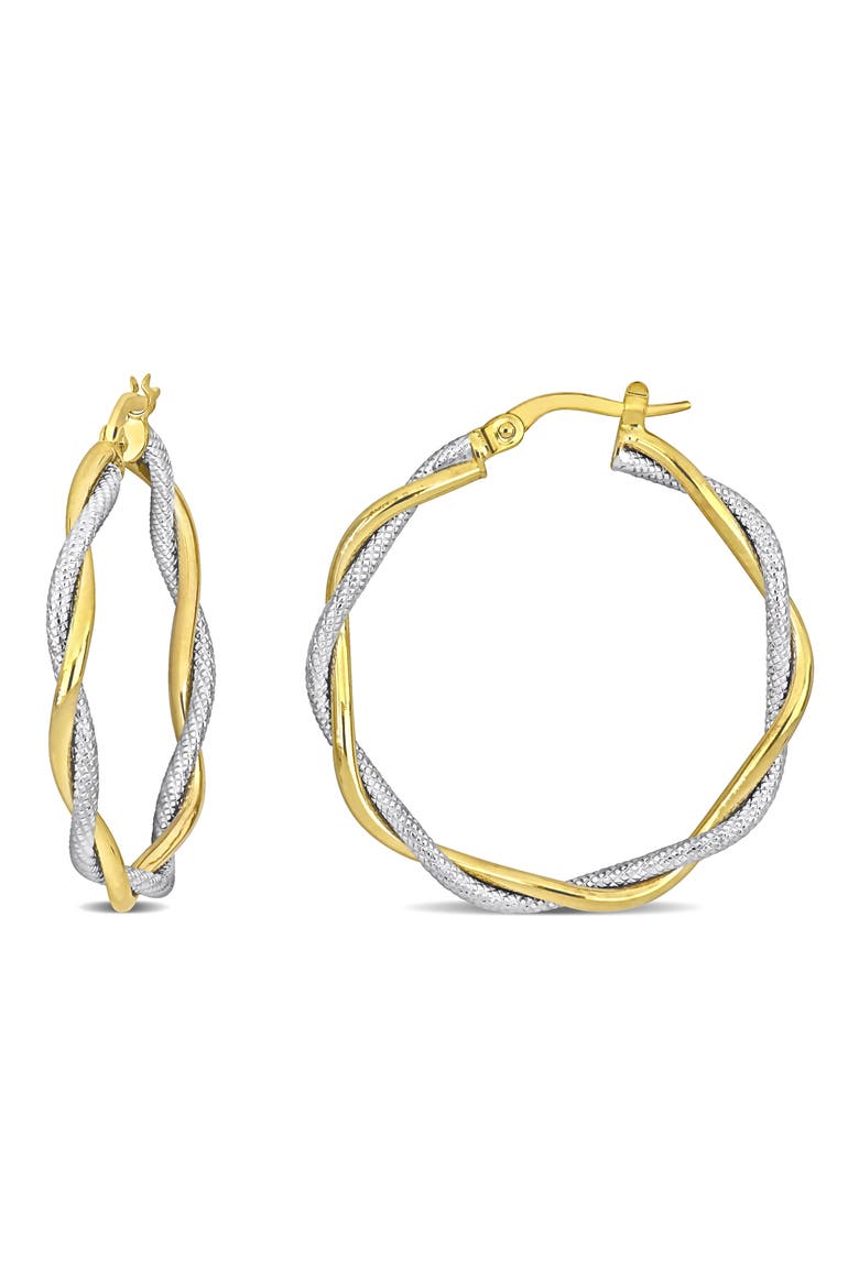 Two-Tone Twisted Hoop Earrings, Main, color, MULTI-COLOR