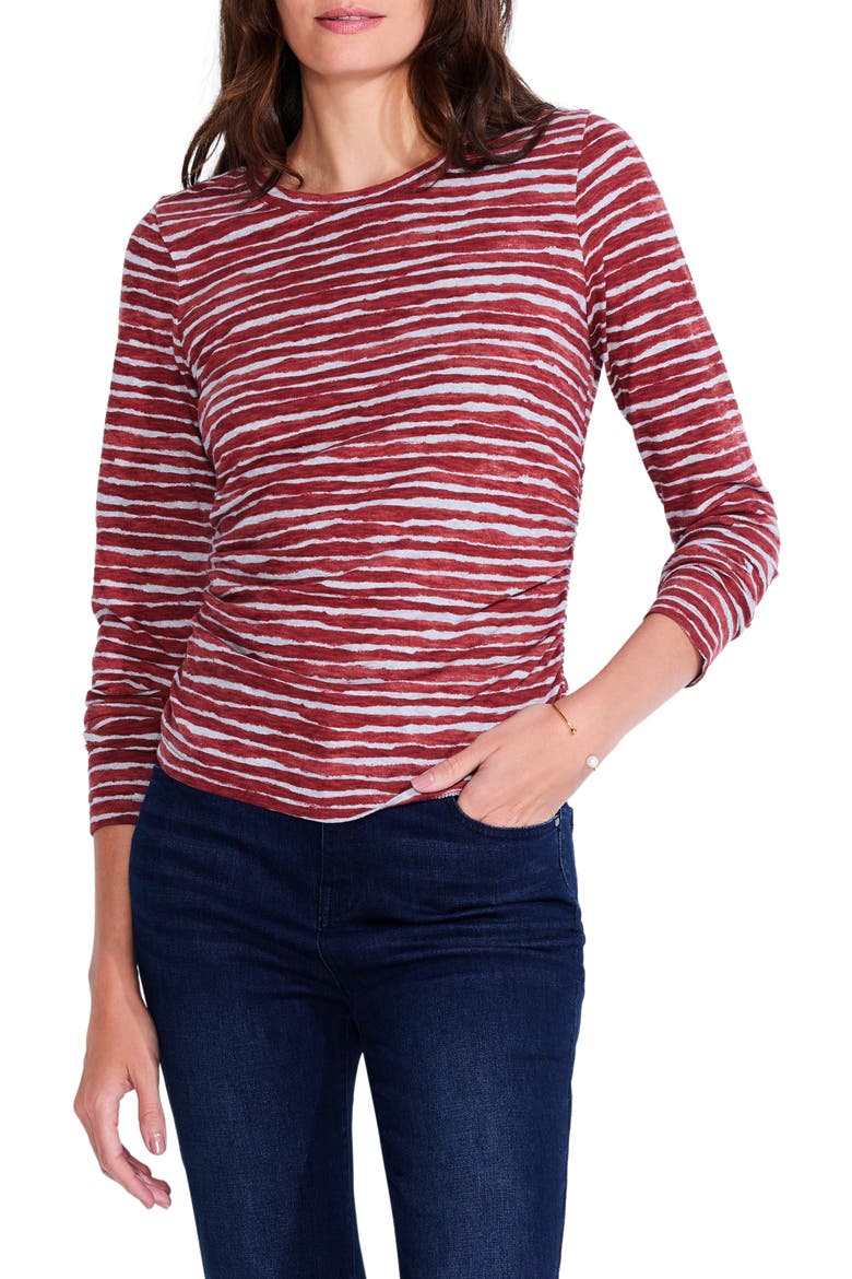 Abstract Stripe Long Sleeve Top, Main, color, RED MULTI