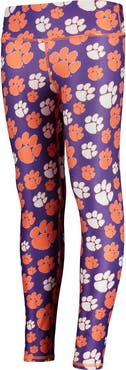 ZOOZATZ Girls Youth ZooZatz Orange/Purple Clemson Tigers Stacked Mascot Leggings