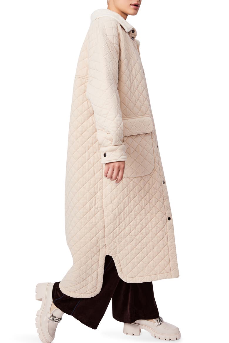 Country Charm Quilted Longline Cotton Jacket, Alternate, color, CREAM