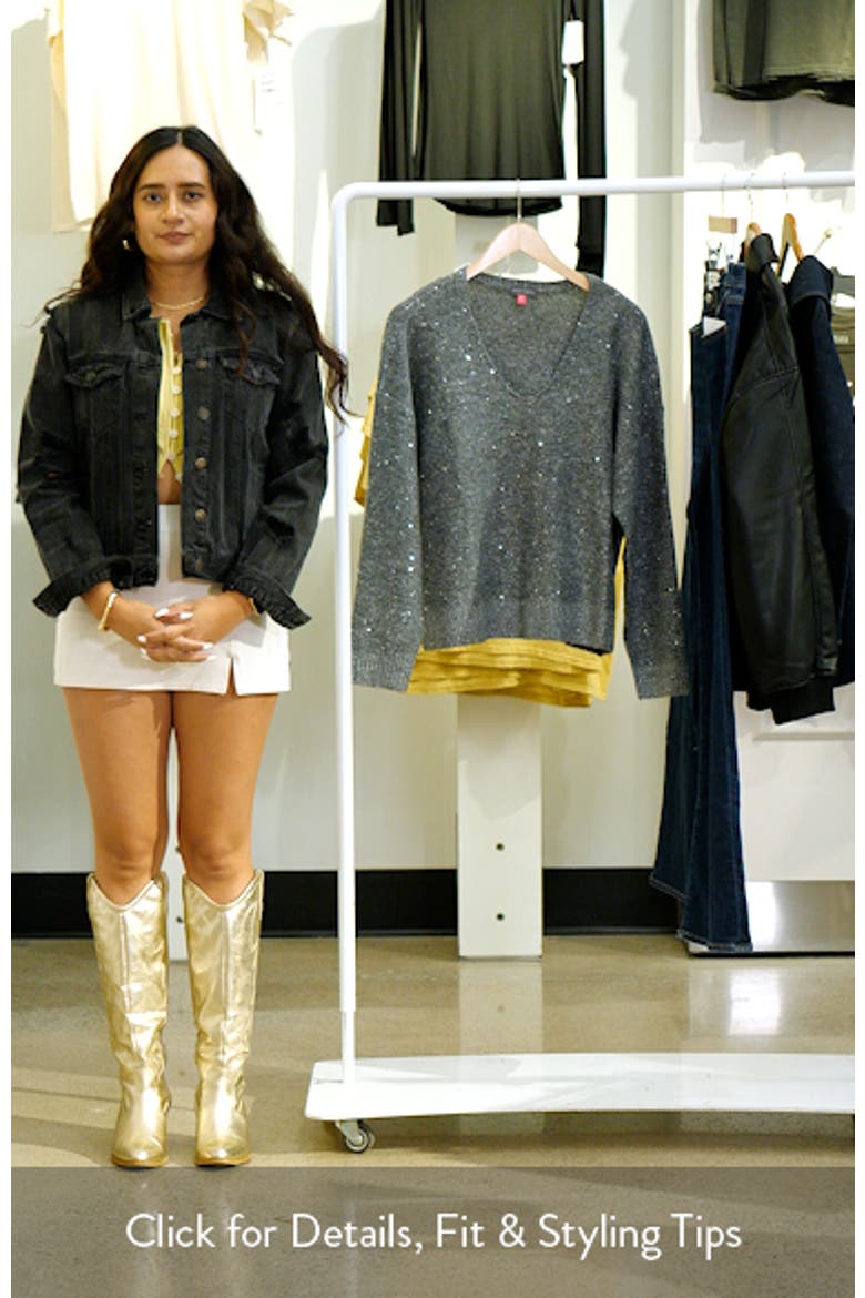 Sequin Detail V-Neck Sweater video