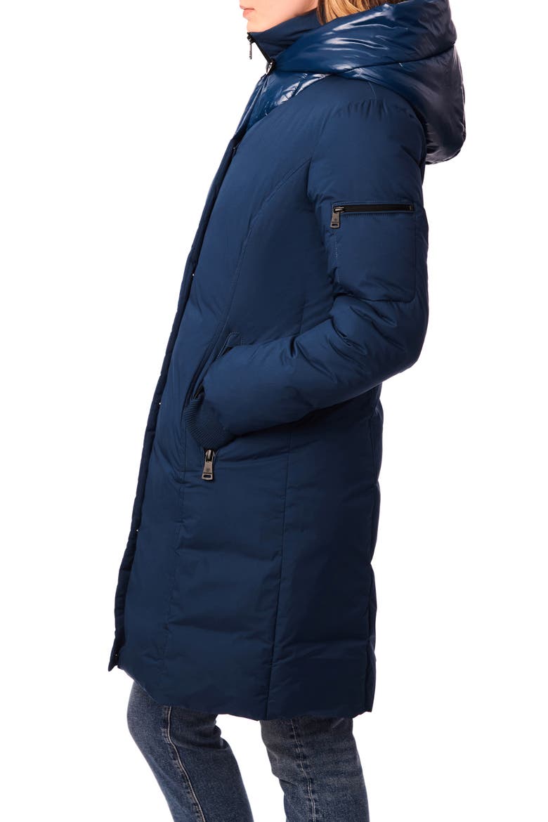 Hooded Puffer Jacket with Bib, Alternate, color, TEAL