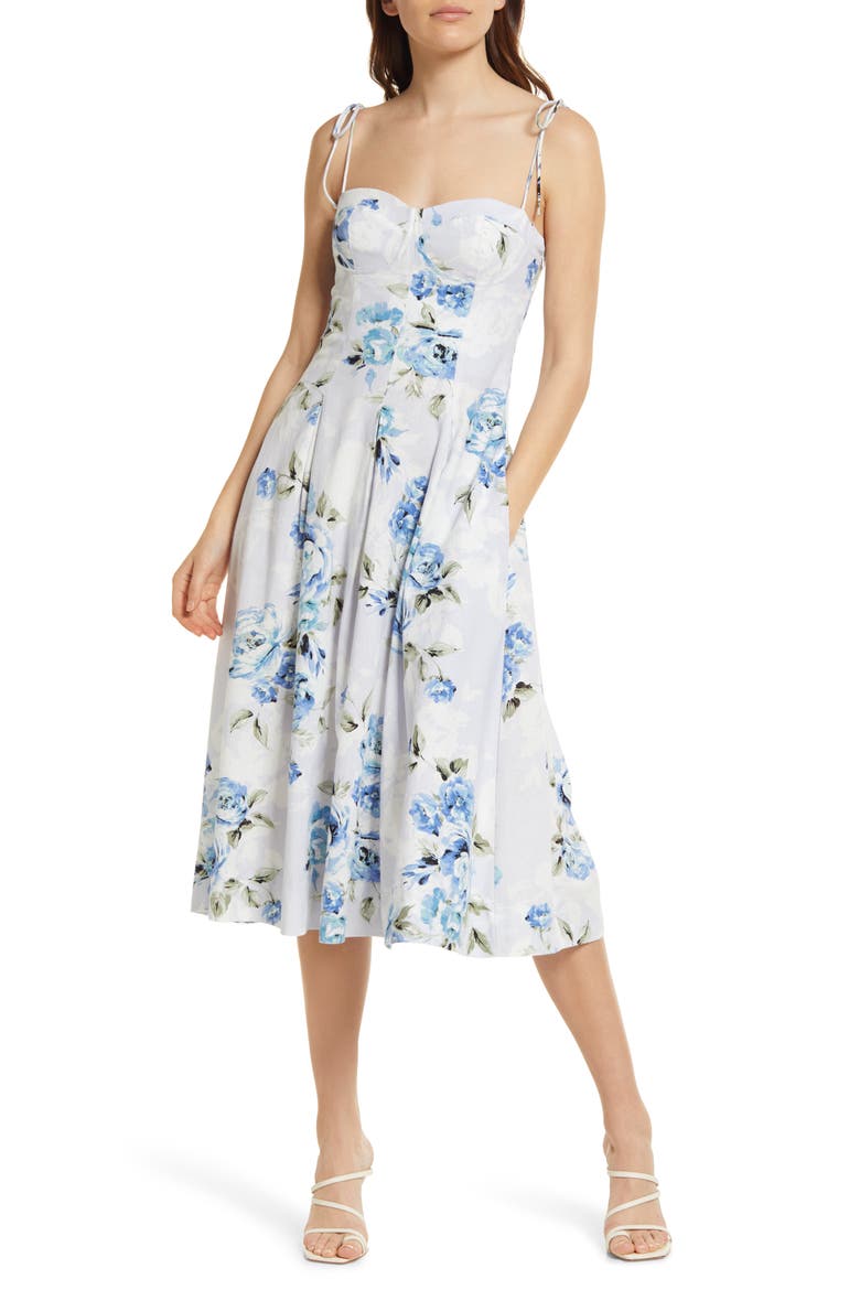 Raissa Tie Strap Midi Dress, Main, color, POWDER BLUE
