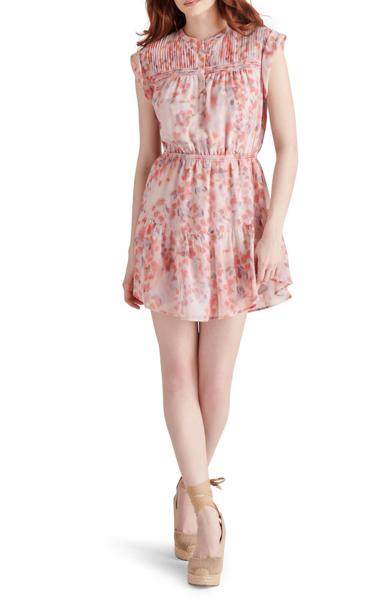 Steve Madden Faith Floral Pintuck Minidress, Main, color, 