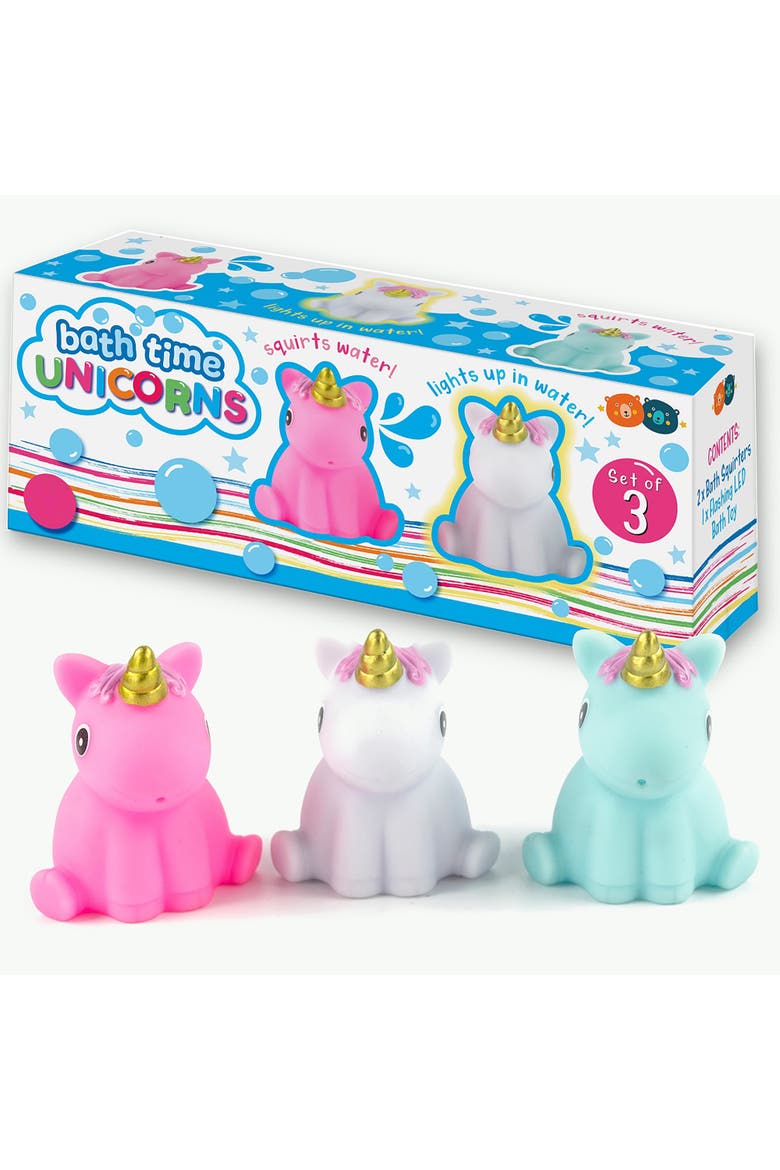 Bath Time Unicorns 3 Piece Toy Set, Main, color, Multicolored
