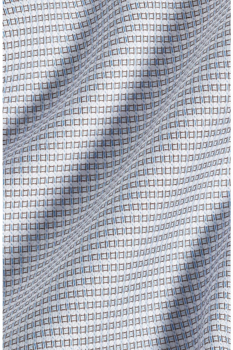 Regular Fit Geometric Cotton Shirt, Alternate, color, CHOCOLATE/ SKY