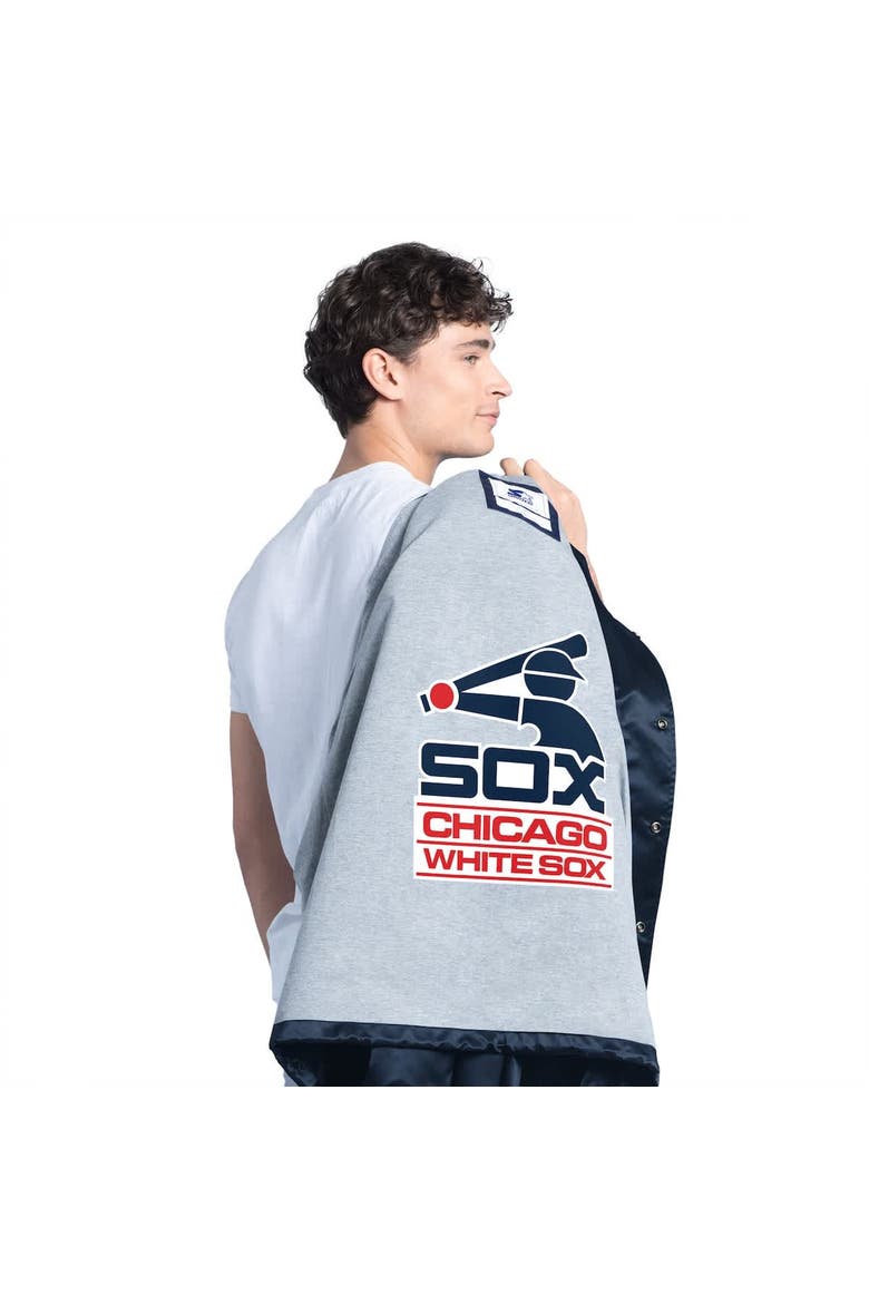 Men's Starter  Navy Chicago White Sox Cooperstown Collection Point Man Full-Snap Coaches Jacket, Alternate, color, Navy