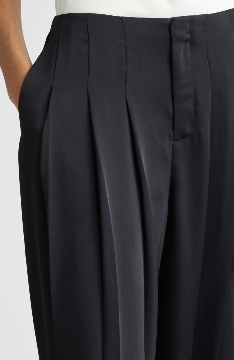 Ramy Brook Yvette Satin Wide Leg Pants, Alternate, color, Black