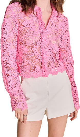 Endless Rose Lace Crop Shirt | Nordstrom