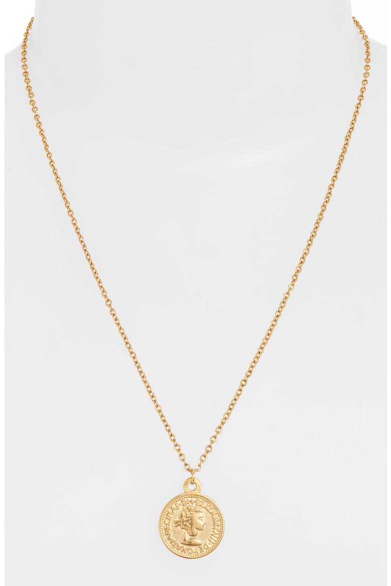 Genesis Coin Pendant Necklace, Alternate, color, GOLD