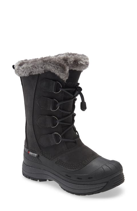 Chloe Waterproof Winter Boot with Faux Fur Trim (Women) (Wide Calf)