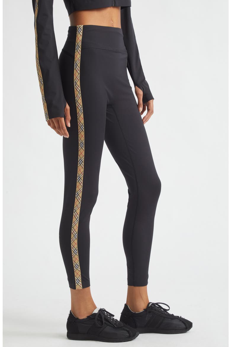 Alexia Side Check Legging, Alternate, color, BLACK