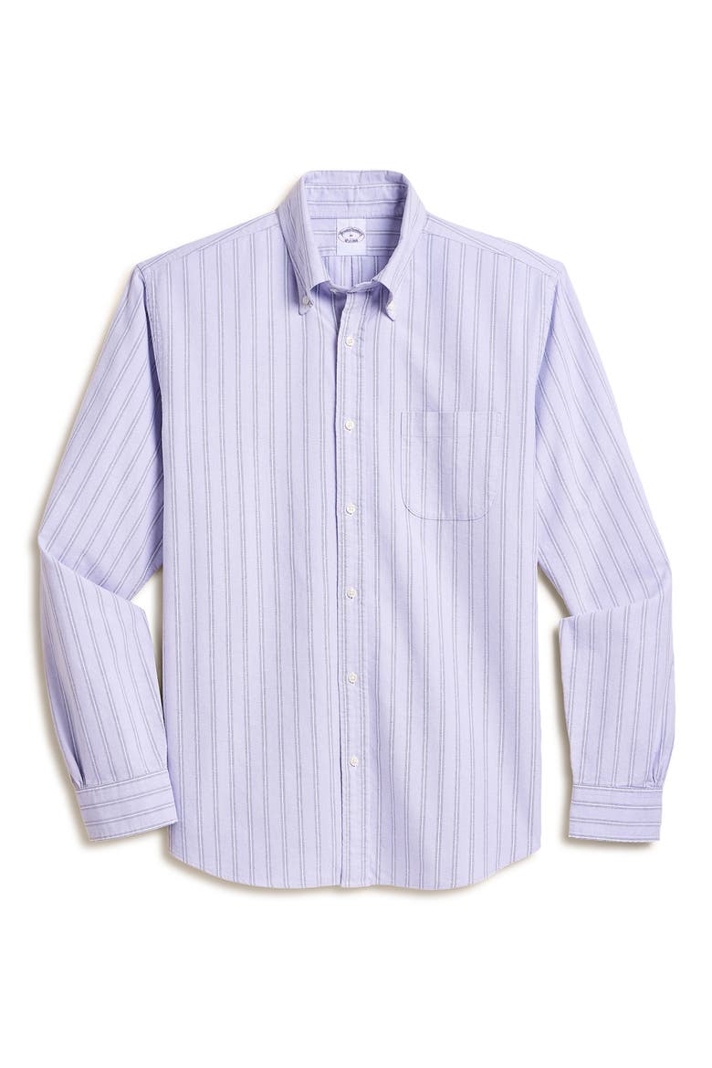 Friday Stripe Cotton Oxford Cloth Button-Down Shirt, Alternate, color, LAVENDERSTP