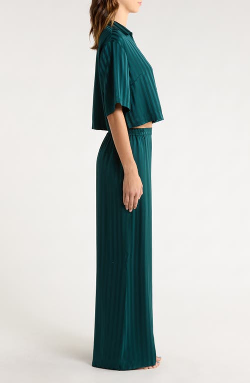 Lunya Stripe Jacquard Washable Silk Pajamas In Green