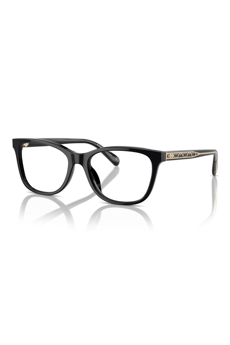 55mm Square Optical Glasses, Alternate, color, BLACK / DEMO LENS