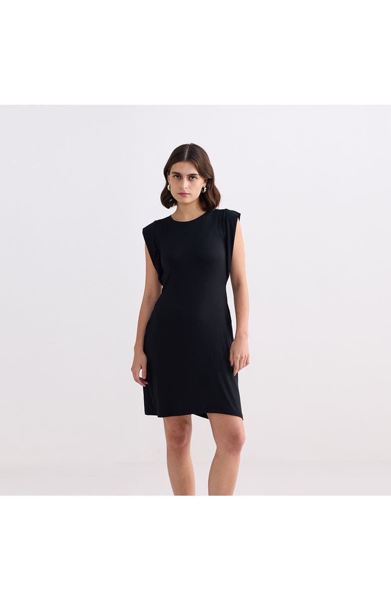 Reistor Muscle Tee Short Dress in Black, Main, color, Solid